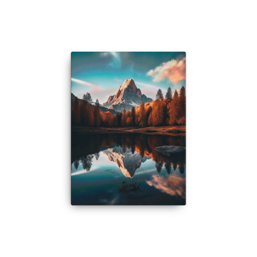 Bergsee, Berg und Bäume - Foto - Leinwand berge xxx 30.5 x 40.6 cm