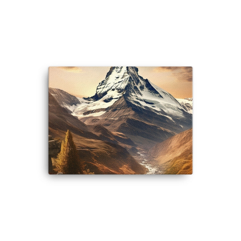 Matterhorn - Epische Malerei - Landschaft - Leinwand berge xxx 30.5 x 40.6 cm
