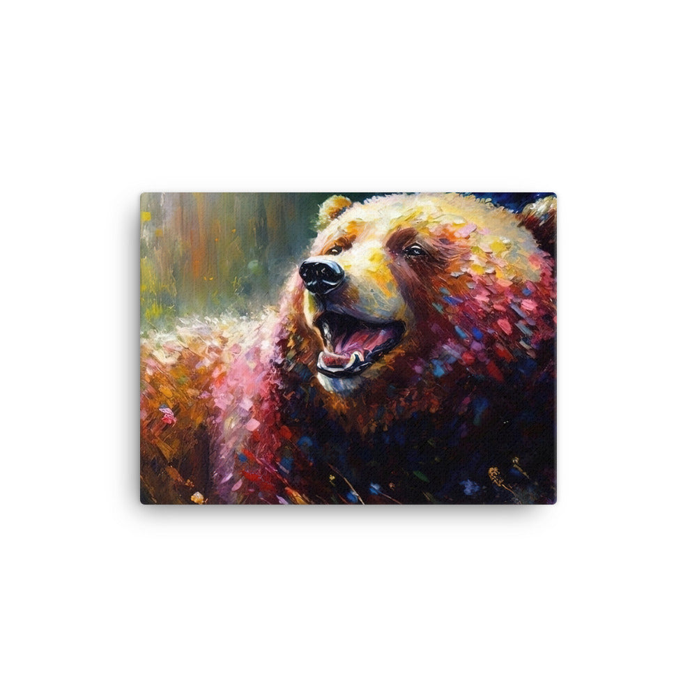 Süßer Bär - Ölmalerei - Leinwand camping xxx 30.5 x 40.6 cm