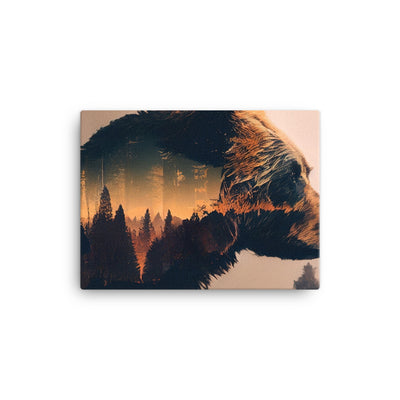 Bär und Bäume Illustration - Leinwand camping xxx 30.5 x 40.6 cm