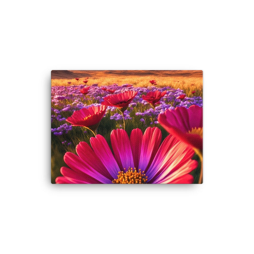 Wünderschöne Blumen und Berge im Hintergrund - Leinwand berge xxx 30.5 x 40.6 cm