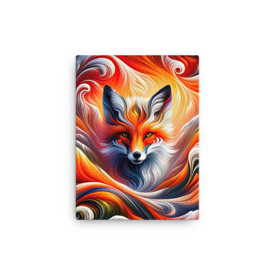 Abstraktes Kunstwerk, das den Geist der Alpen verkörpert. Leuchtender Fuchs in den Farben Orange, Rot, Weiß - Leinwand camping xxx yyy zzz 30.5 x 40.6 cm
