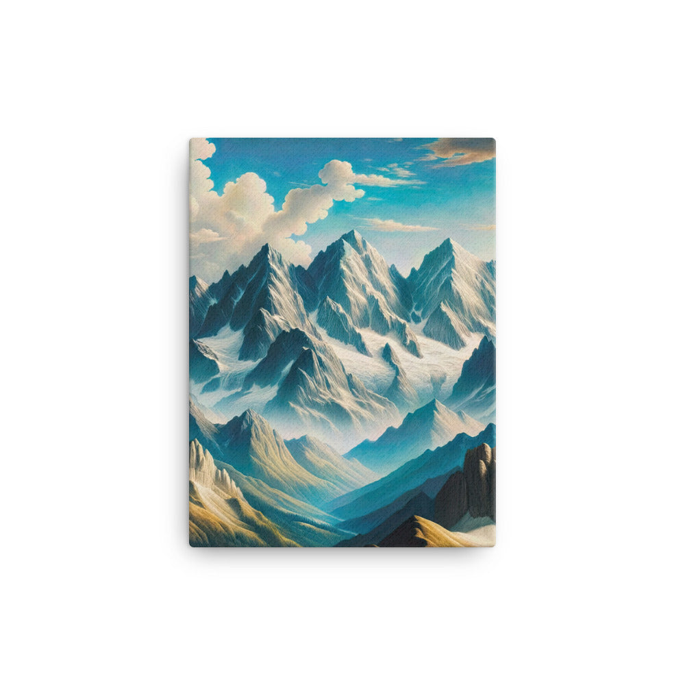Ein Gemälde von Bergen, das eine epische Atmosphäre ausstrahlt. Kunst der Frührenaissance - Leinwand berge xxx yyy zzz 30.5 x 40.6 cm