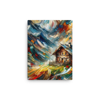 Expressionistisches Farbchaos der Alpen und Schönheit der Berge - Abstrakt - Leinwand berge xxx yyy zzz 30.5 x 40.6 cm