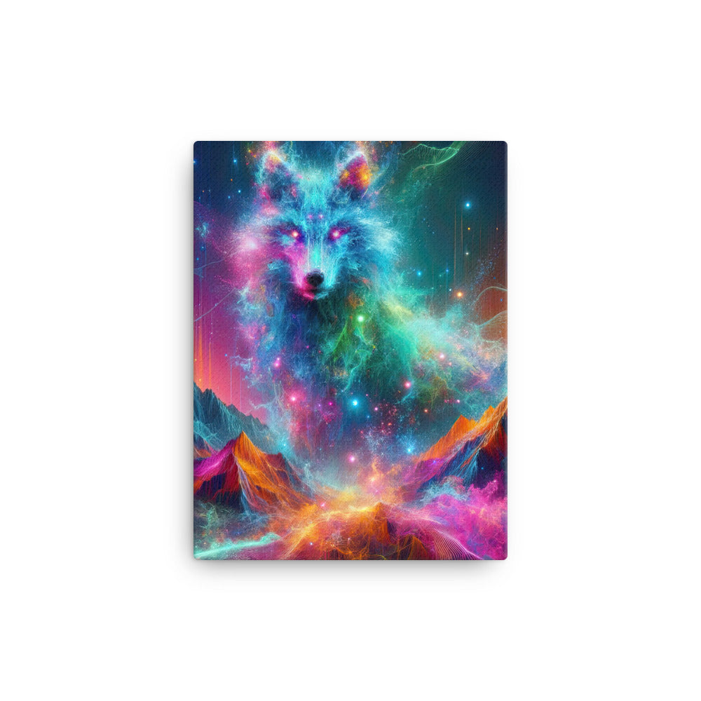 Alpen und Wolf: Lebendige Farben und schimmernde Lichtpartikel (AN) - Leinwand xxx yyy zzz 30.5 x 40.6 cm