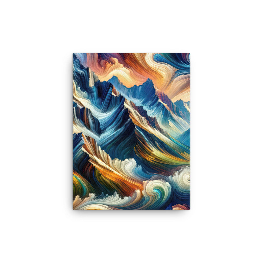 Abstrakte Kunst der Alpen mit lebendigen Farben und wirbelnden Mustern, majestätischen Gipfel und Täler - Leinwand berge xxx yyy zzz 30.5 x 40.6 cm