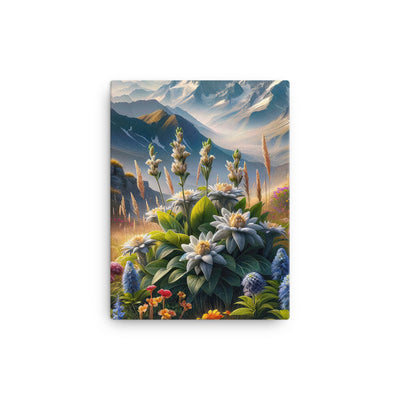 Alpine Flora: Digitales Kunstwerk mit lebendigen Blumen - Leinwand berge xxx yyy zzz 30.5 x 40.6 cm