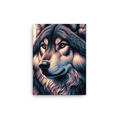 Majestätischer, glänzender Wolf in leuchtender Illustration (AN) - Leinwand xxx yyy zzz 30.5 x 40.6 cm