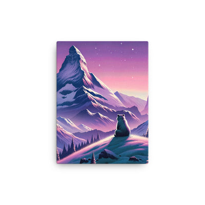 Bezaubernder Alpenabend mit Bär, lavendel-rosafarbener Himmel (AN) - Leinwand xxx yyy zzz 30.5 x 40.6 cm