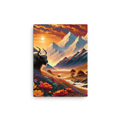 Magischer Alpenabend mit Hochlandkuh und goldener Sonnenkulisse - Leinwand berge xxx yyy zzz 30.5 x 40.6 cm