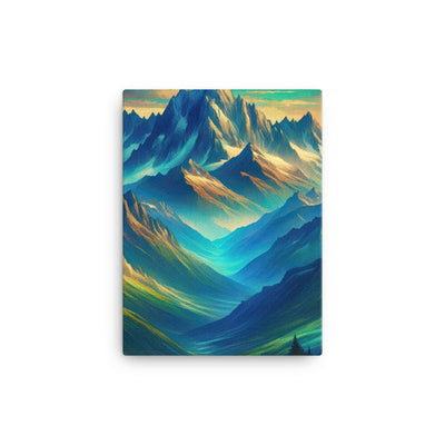 Atemberaubende alpine Komposition mit majestätischen Gipfeln und Tälern - Leinwand berge xxx yyy zzz 30.5 x 40.6 cm