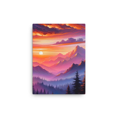 Ölgemälde der Alpenlandschaft im ätherischen Sonnenuntergang, himmlische Farbtöne - Leinwand berge xxx yyy zzz 30.5 x 40.6 cm