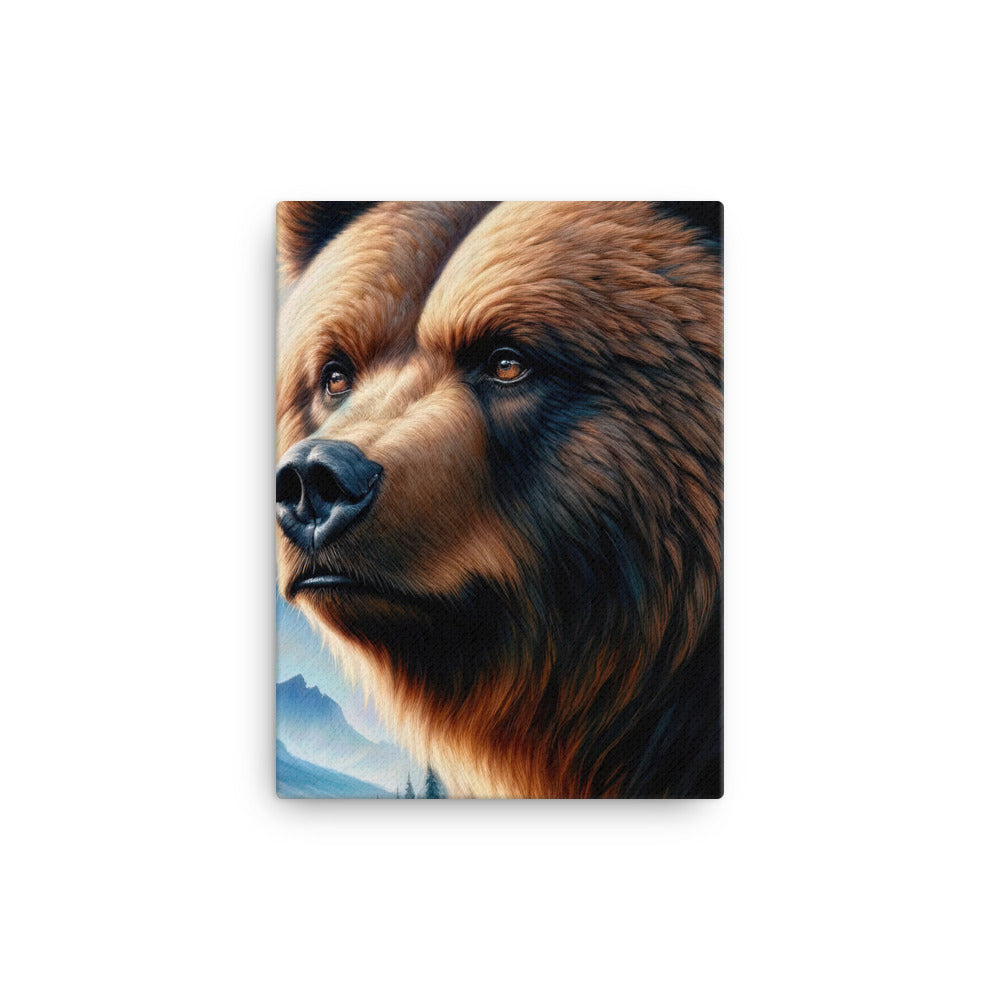 Ölgemälde, das das Gesicht eines starken realistischen Bären einfängt. Porträt - Leinwand camping xxx yyy zzz 30.5 x 40.6 cm