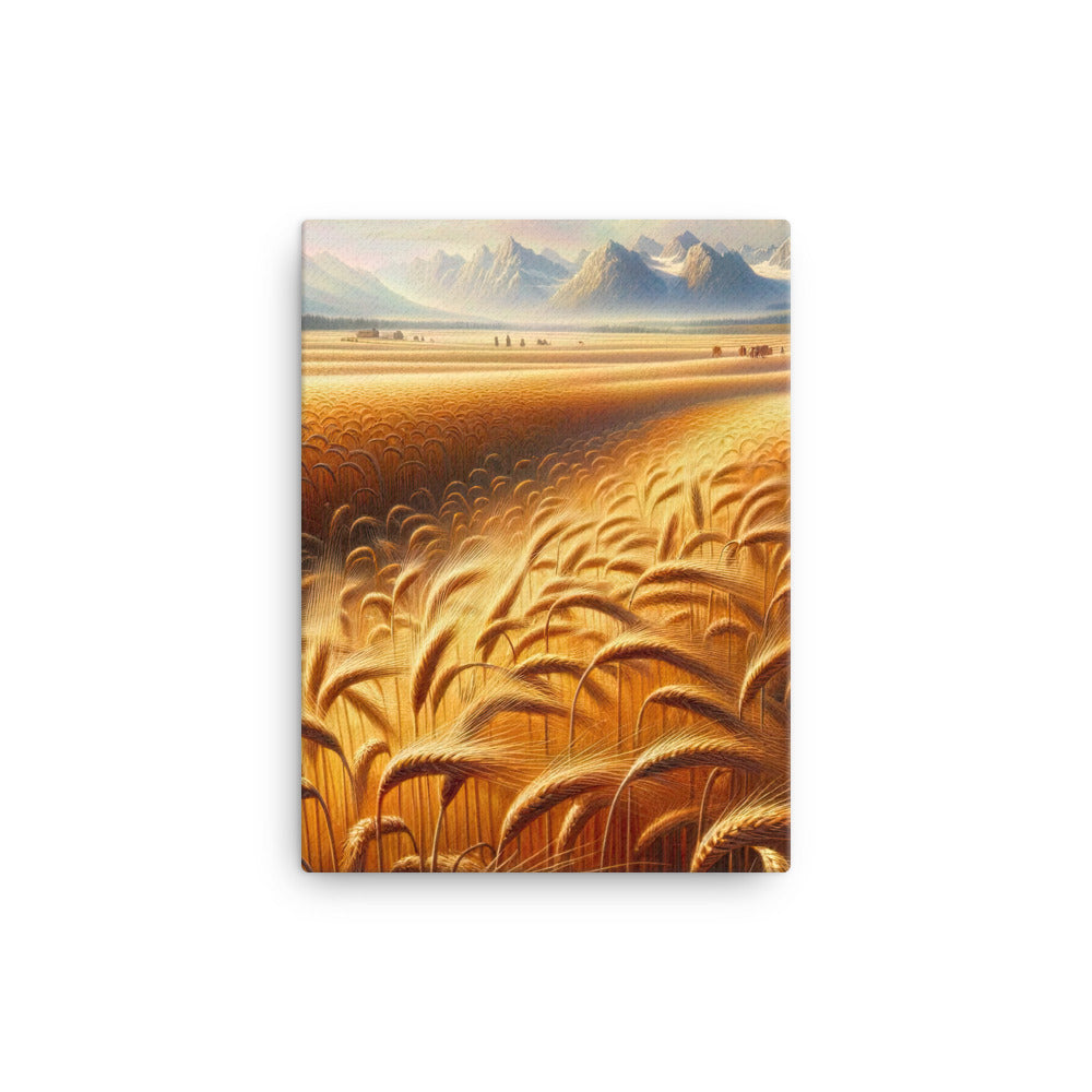 Ölgemälde eines bayerischen Weizenfeldes, endlose goldene Halme (TR) - Leinwand xxx yyy zzz 30.5 x 40.6 cm