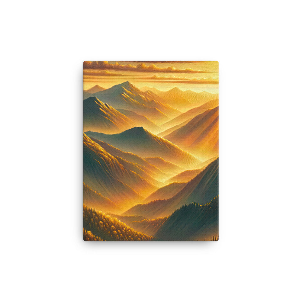Ölgemälde der Berge in der goldenen Stunde, Sonnenuntergang über warmer Landschaft - Leinwand berge xxx yyy zzz 30.5 x 40.6 cm