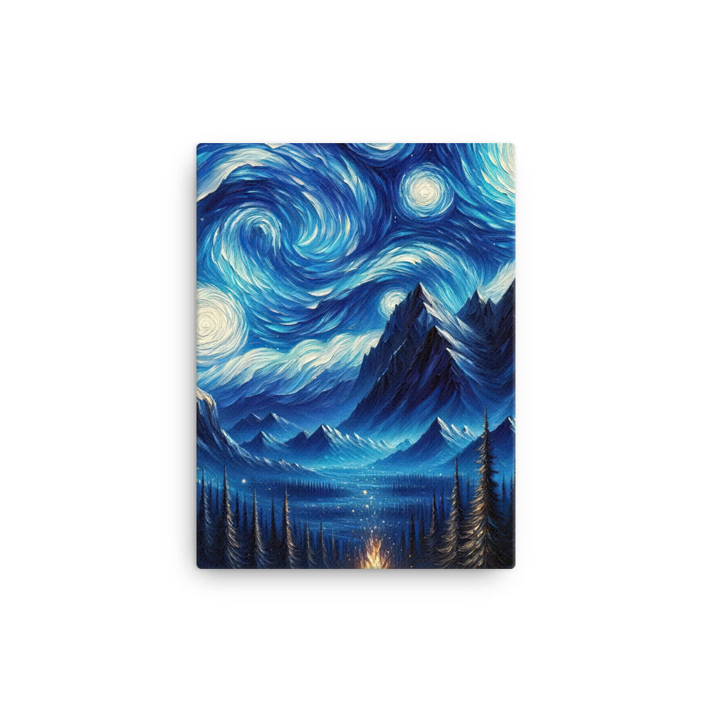 Sternennacht-Stil Ölgemälde der Alpen, himmlische Wirbelmuster - Leinwand berge xxx yyy zzz 30.5 x 40.6 cm