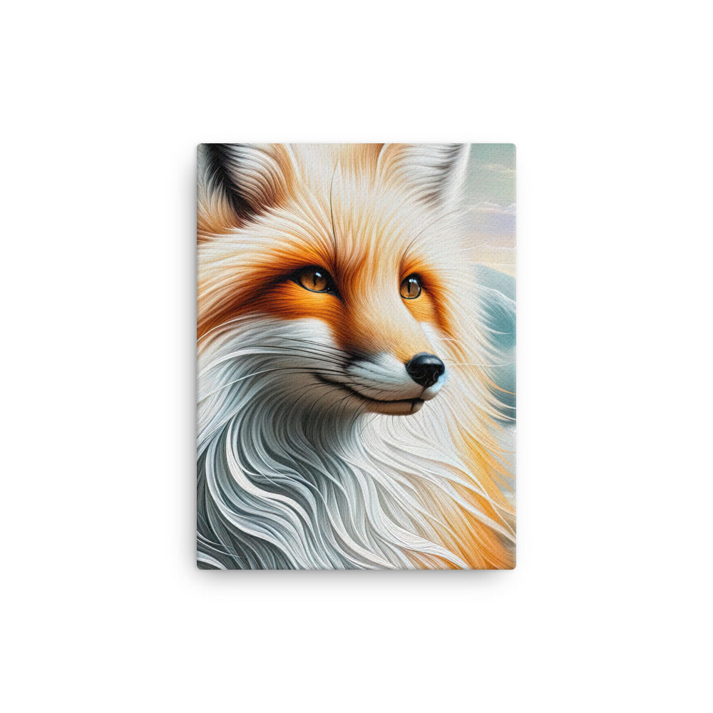 Ölgemälde eines anmutigen, intelligent blickenden Fuchses in Orange-Weiß - Leinwand camping xxx yyy zzz 30.5 x 40.6 cm