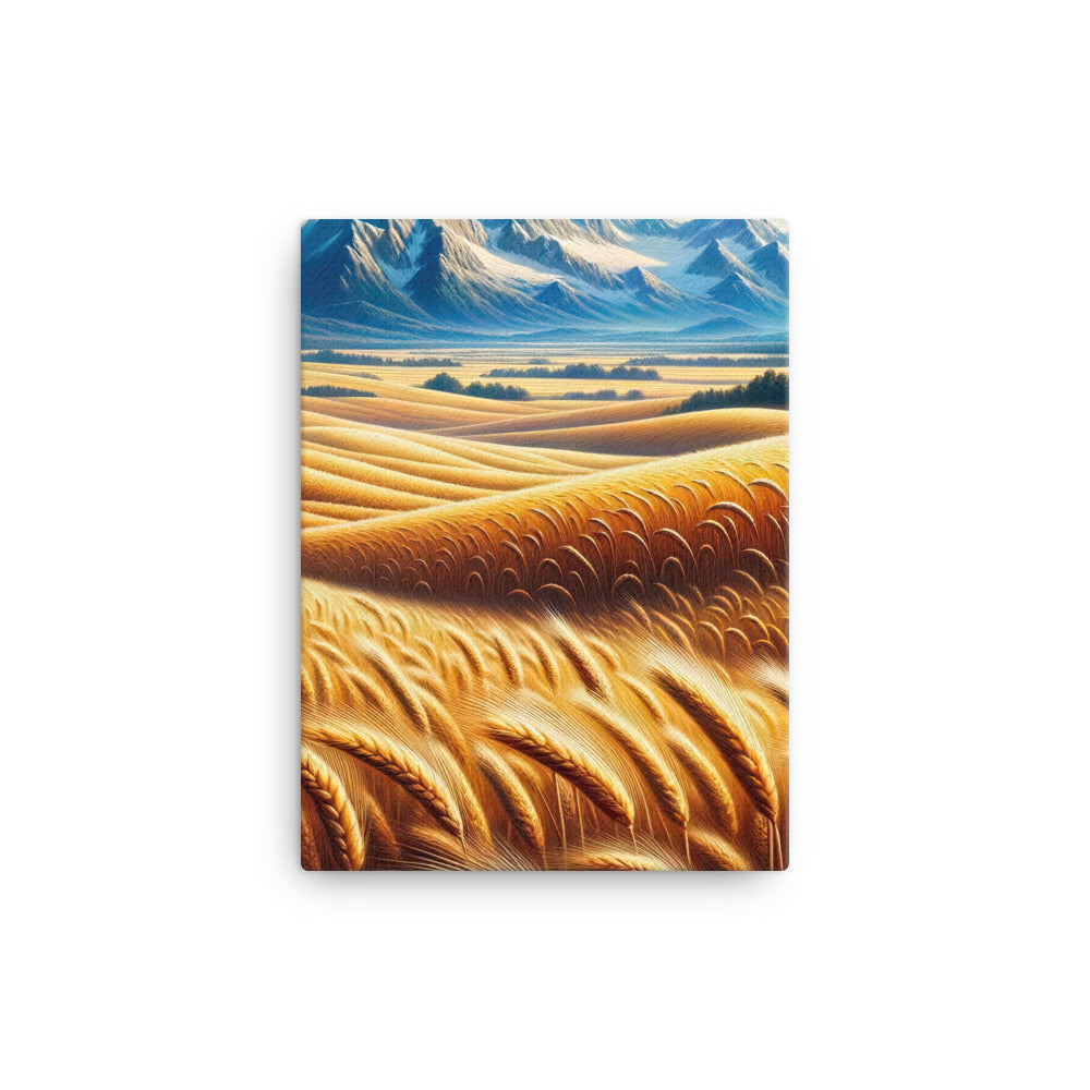 Ölgemälde eines weiten bayerischen Weizenfeldes, golden im Wind (TR) - Leinwand xxx yyy zzz 30.5 x 40.6 cm