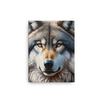 Porträt-Ölgemälde eines prächtigen Wolfes mit faszinierenden Augen (AN) - Leinwand xxx yyy zzz 30.5 x 40.6 cm