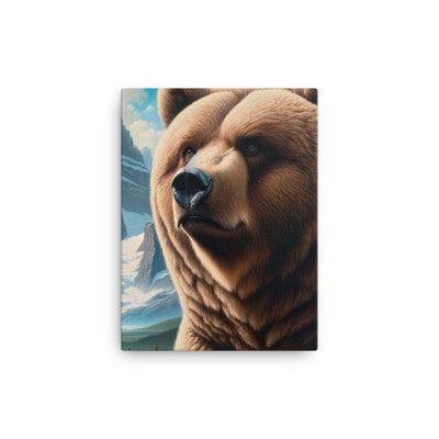 Realistisches Ölgemälde eines männlichen Bären in den Bergen mit Fokus auf Stärke und Schärfe - Leinwand camping xxx yyy zzz 30.5 x 40.6 cm