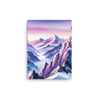 Aquarell eines Bergsteigers auf einem Alpengipfel in der Abenddämmerung - Leinwand wandern xxx yyy zzz 30.5 x 40.6 cm