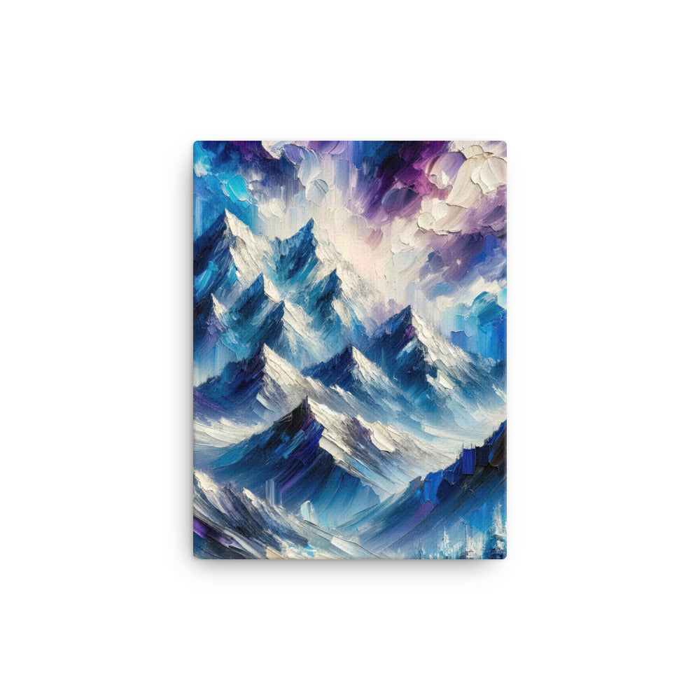 Alpenabstraktion mit dramatischem Himmel in Öl - Leinwand berge xxx yyy zzz 30.5 x 40.6 cm