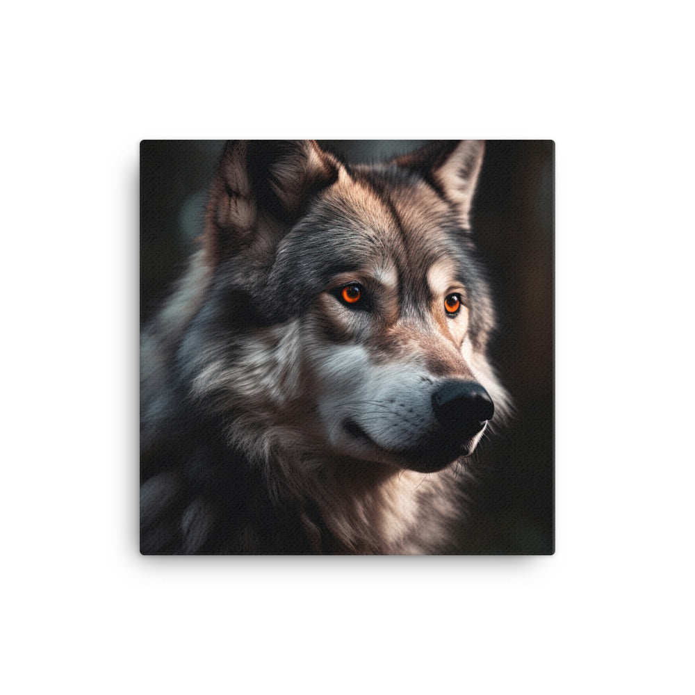 Wolf Porträt - Fotorealistische Malerei - Leinwand camping xxx 40.6 x 40.6 cm