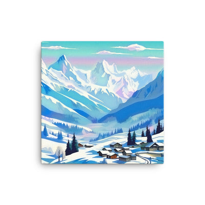 Berge und Schnee - Landschaft - Leinwand ski xxx 40.6 x 40.6 cm