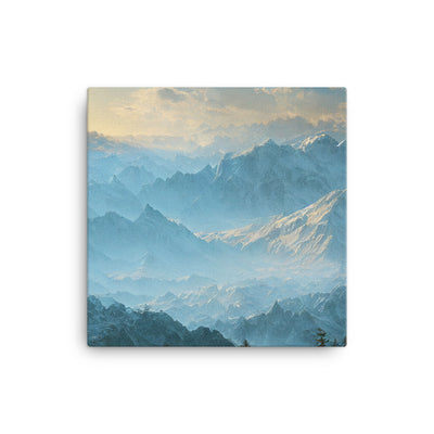 Schöne Berge mit Nebel bedeckt - Ölmalerei - Leinwand berge xxx 40.6 x 40.6 cm