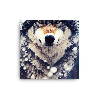 Wolf im Schnee - Episches Foto - Leinwand camping xxx 40.6 x 40.6 cm