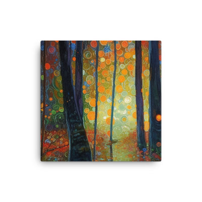 Wald voller Bäume - Herbstliche Stimmung - Malerei - Leinwand camping xxx 40.6 x 40.6 cm