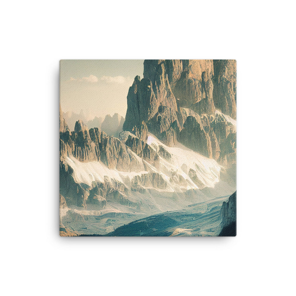 Dolomiten - Landschaftsmalerei - Leinwand berge xxx 40.6 x 40.6 cm