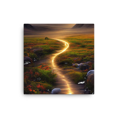 Landschaft mit wilder Atmosphäre - Malerei - Leinwand berge xxx 40.6 x 40.6 cm