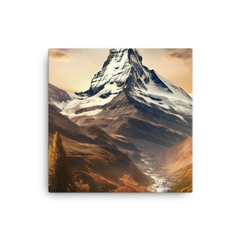 Matterhorn - Epische Malerei - Landschaft - Leinwand berge xxx 40.6 x 40.6 cm