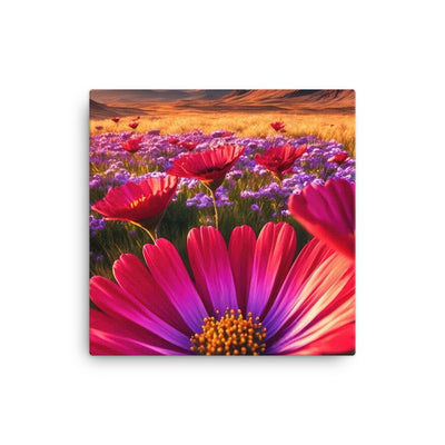 Wünderschöne Blumen und Berge im Hintergrund - Leinwand berge xxx 40.6 x 40.6 cm