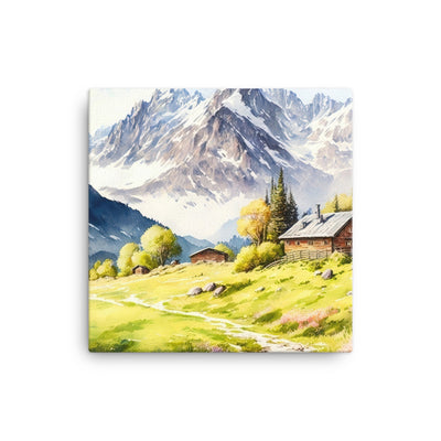Epische Berge und Berghütte - Landschaftsmalerei - Leinwand berge xxx 40.6 x 40.6 cm