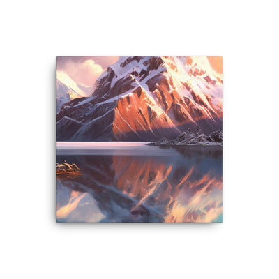 Berg und Bergsee - Landschaftsmalerei - Leinwand berge xxx 40.6 x 40.6 cm