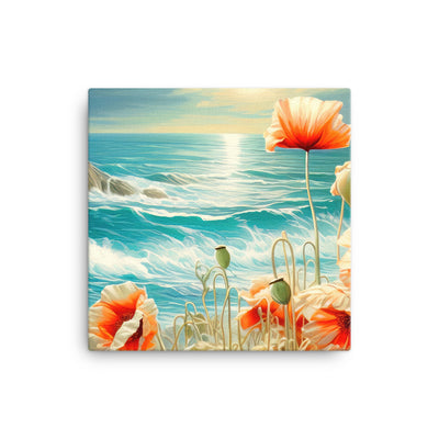 Blumen, Meer und Sonne - Malerei - Leinwand camping xxx 40.6 x 40.6 cm