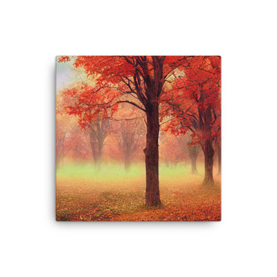 Wald im Herbst - Rote Herbstblätter - Leinwand camping xxx 40.6 x 40.6 cm