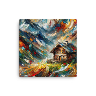 Expressionistisches Farbchaos der Alpen und Schönheit der Berge - Abstrakt - Leinwand berge xxx yyy zzz 40.6 x 40.6 cm