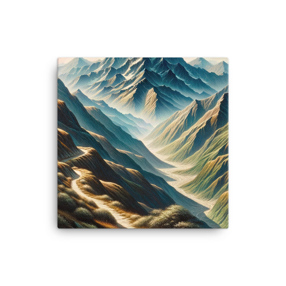 Berglandschaft: Acrylgemälde mit hervorgehobenem Pfad - Leinwand berge xxx yyy zzz 40.6 x 40.6 cm