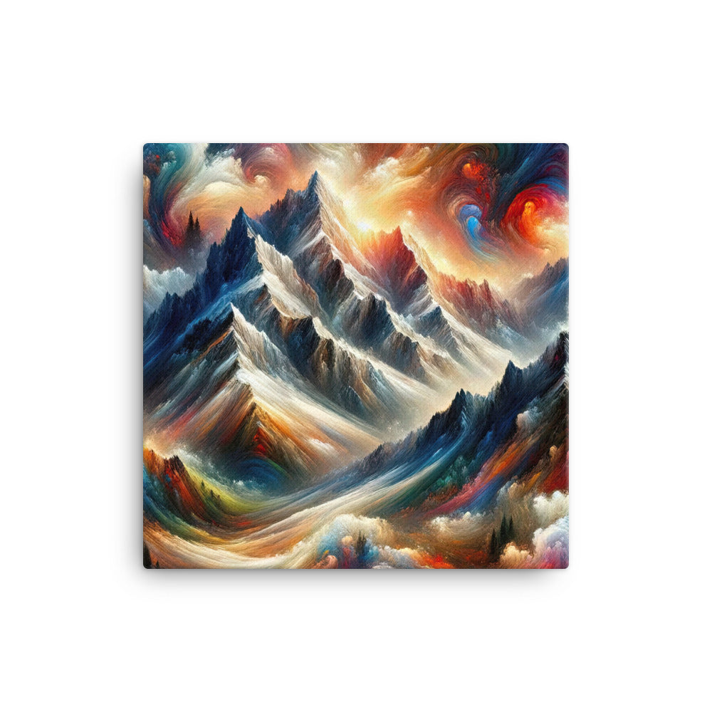 Expressionistische Alpen, Berge: Gemälde mit Farbexplosion - Leinwand berge xxx yyy zzz 40.6 x 40.6 cm