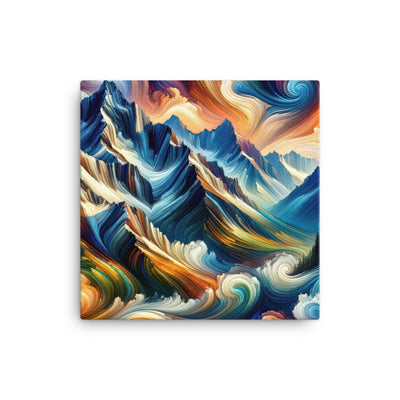 Abstrakte Kunst der Alpen mit lebendigen Farben und wirbelnden Mustern, majestätischen Gipfel und Täler - Leinwand berge xxx yyy zzz 40.6 x 40.6 cm