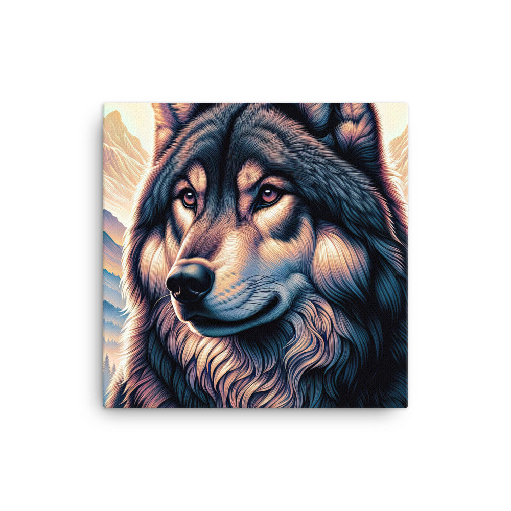 Majestätischer, glänzender Wolf in leuchtender Illustration (AN) - Leinwand xxx yyy zzz 40.6 x 40.6 cm