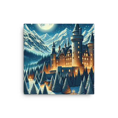 Mondhelle Schlossnacht in den Alpen, sternenklarer Himmel - Leinwand berge xxx yyy zzz 40.6 x 40.6 cm