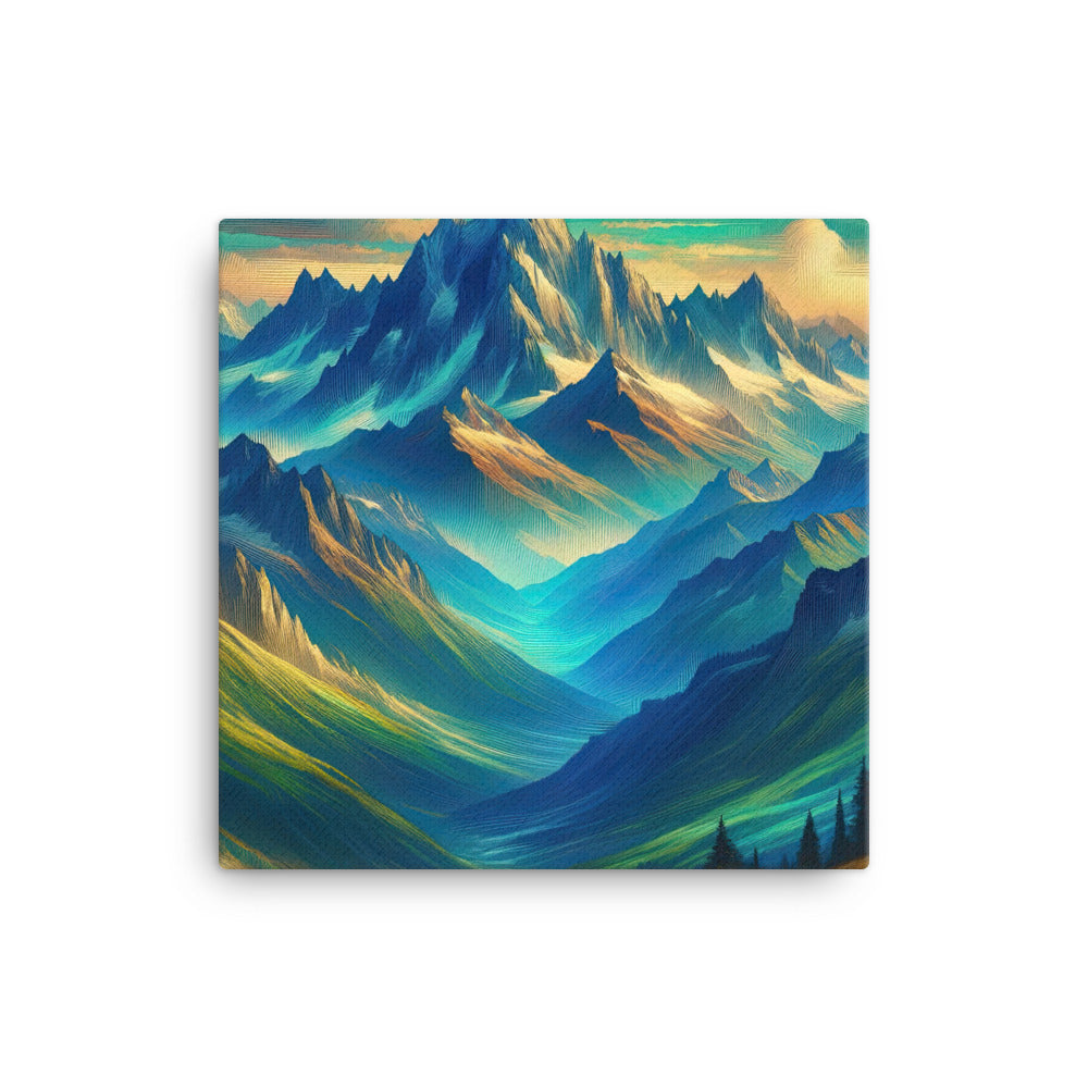 Atemberaubende alpine Komposition mit majestätischen Gipfeln und Tälern - Leinwand berge xxx yyy zzz 40.6 x 40.6 cm