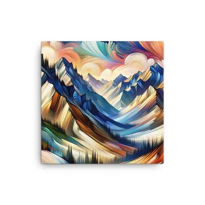 Alpen in abstrakter Expressionismus-Manier, wilde Pinselstriche - Leinwand berge xxx yyy zzz 40.6 x 40.6 cm