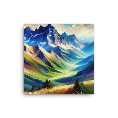 Impressionistische Alpen, lebendige Farbtupfer und Lichteffekte - Leinwand berge xxx yyy zzz 40.6 x 40.6 cm