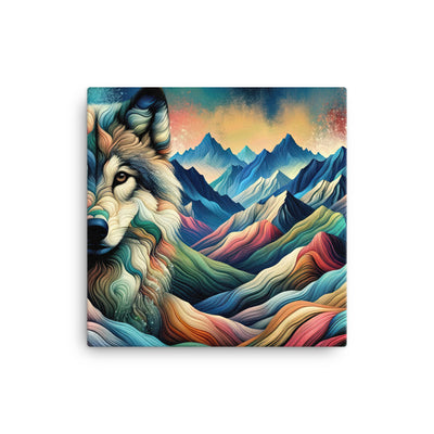 Traumhaftes Alpenpanorama mit Wolf in wechselnden Farben und Mustern (AN) - Leinwand xxx yyy zzz 40.6 x 40.6 cm