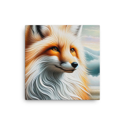 Ölgemälde eines anmutigen, intelligent blickenden Fuchses in Orange-Weiß - Leinwand camping xxx yyy zzz 40.6 x 40.6 cm